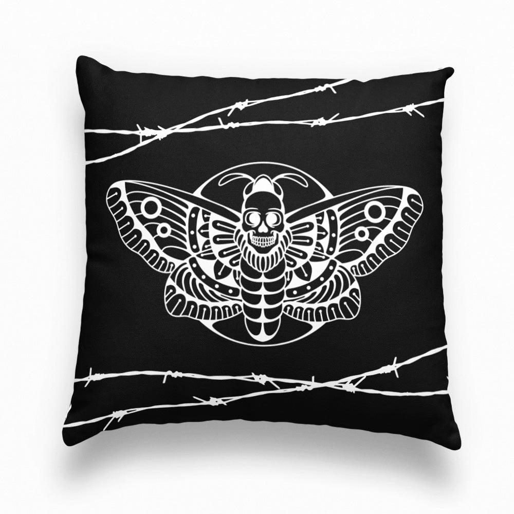 Tattoo inspired Black 'Death Moth' Cushion Cover