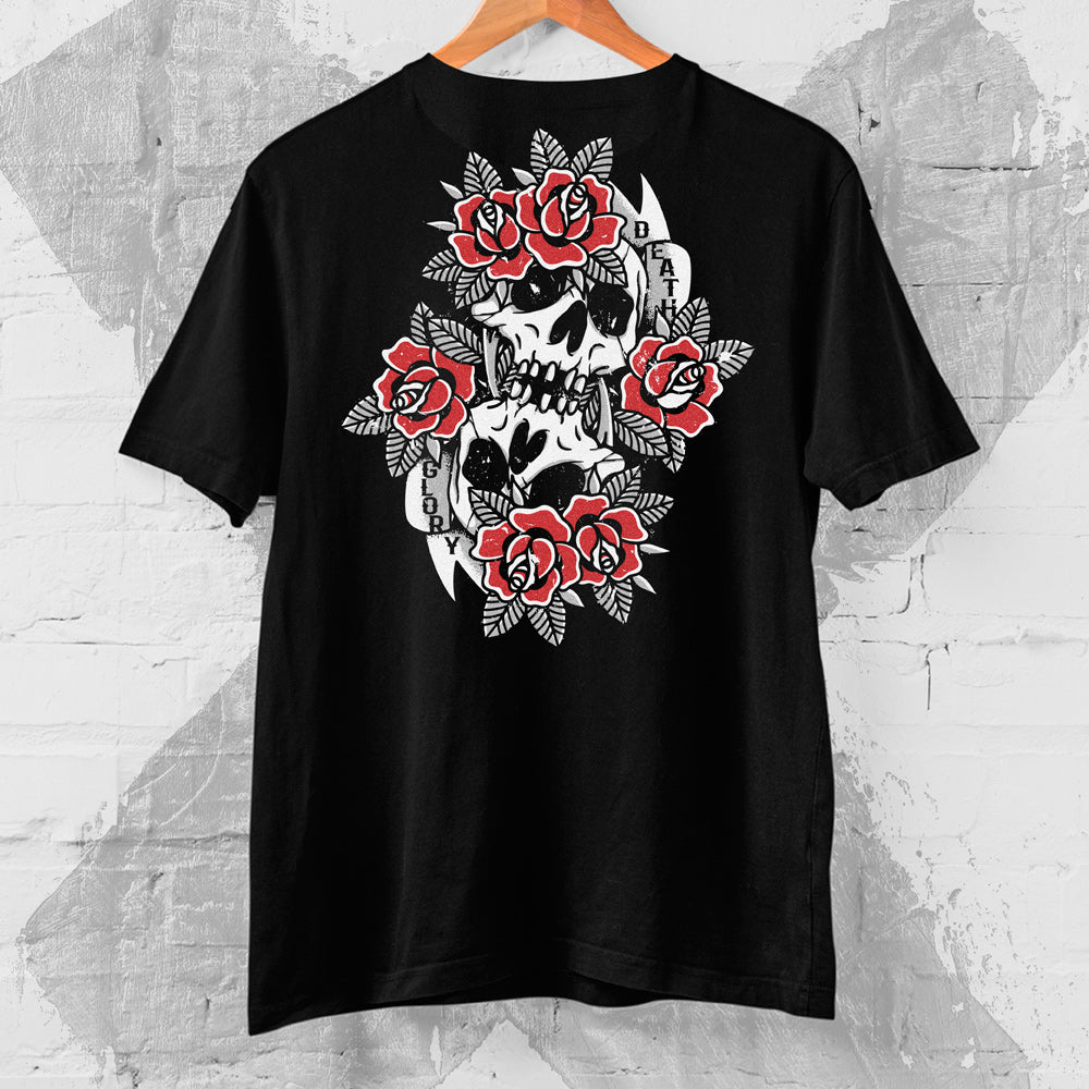 Tattoo Inspired Clothing Death and Glory T-shirt Black Back
