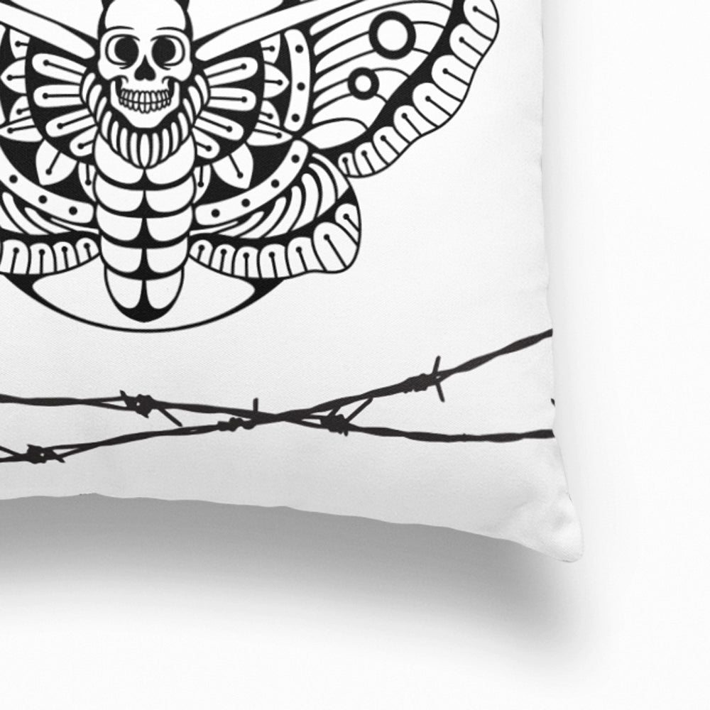 Tattoo inspired 'Death Moth' Cushion Cover Closeup