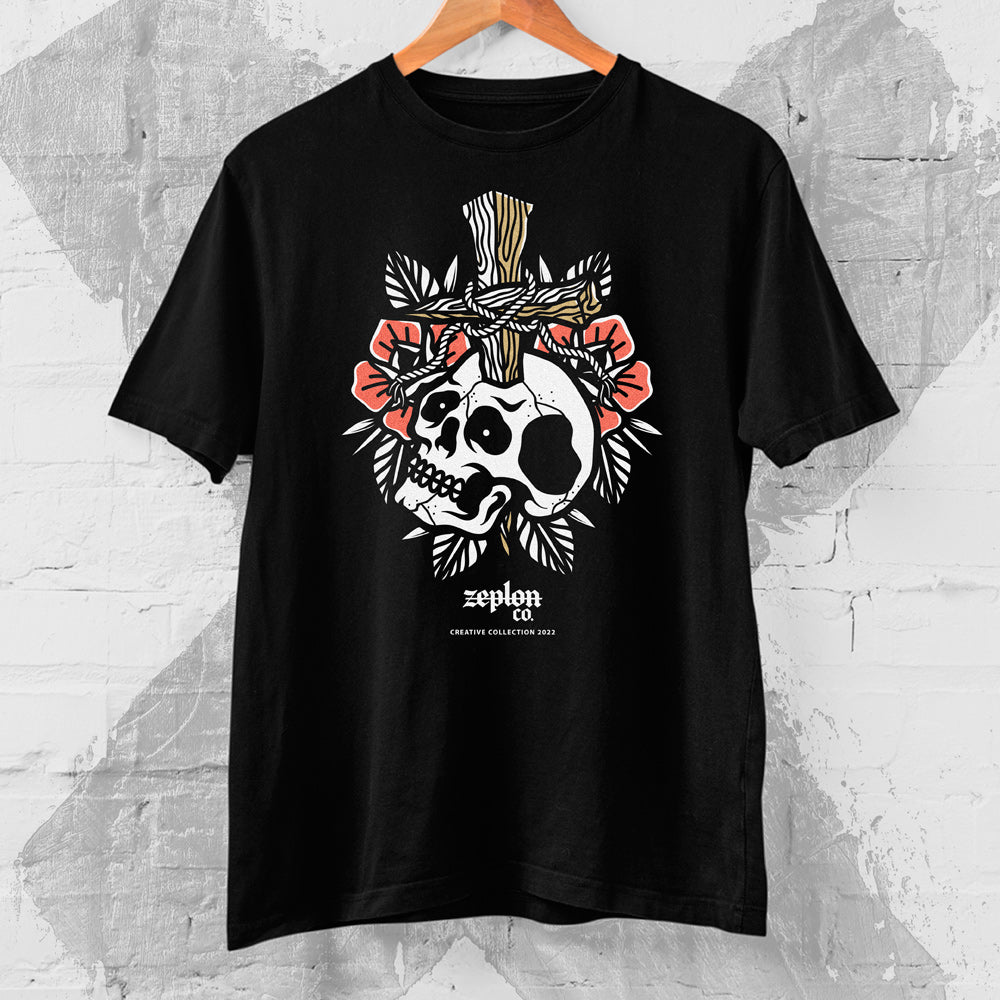 Tattoo Inspired Clothing Out of Luck T-shirt Black