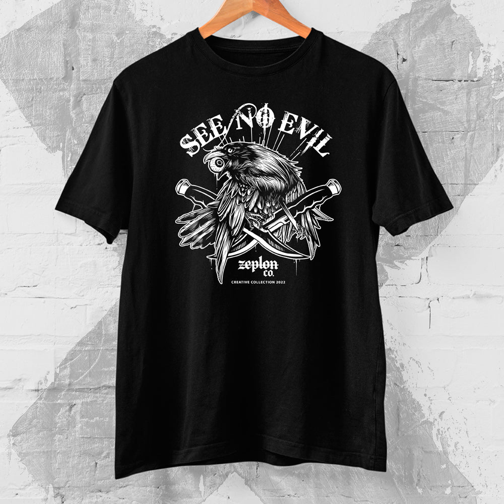 Tattoo Inspired Clothing See No Evil Black Tee