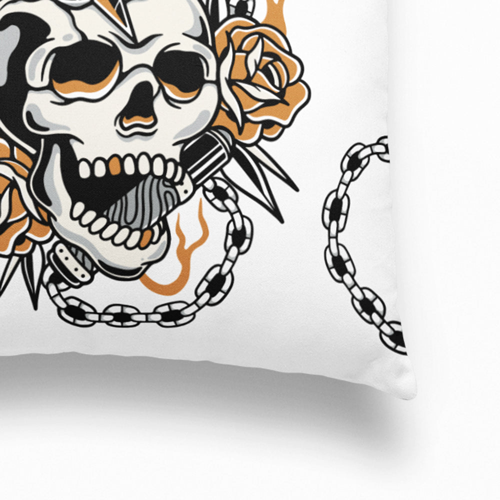 Tattoo Inspired 'Skull Mace' Cushion Cover Closeup
