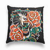 Tattoo Inspired 'Wild Beneath the Roses' Black Cushion Cover