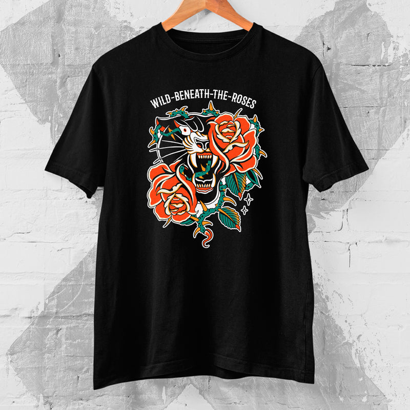 Tattoo Inspired Clothing Wild Beneath the Roses Black Tee