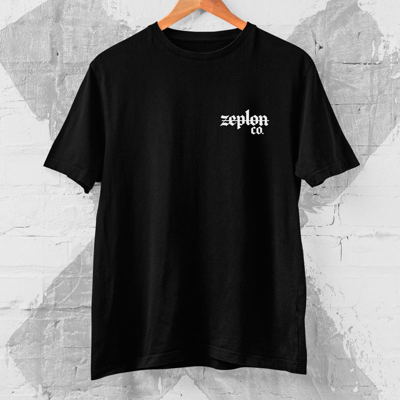 Tattoo Inspired Clothing Zeplon Co Brand Black Tee Front