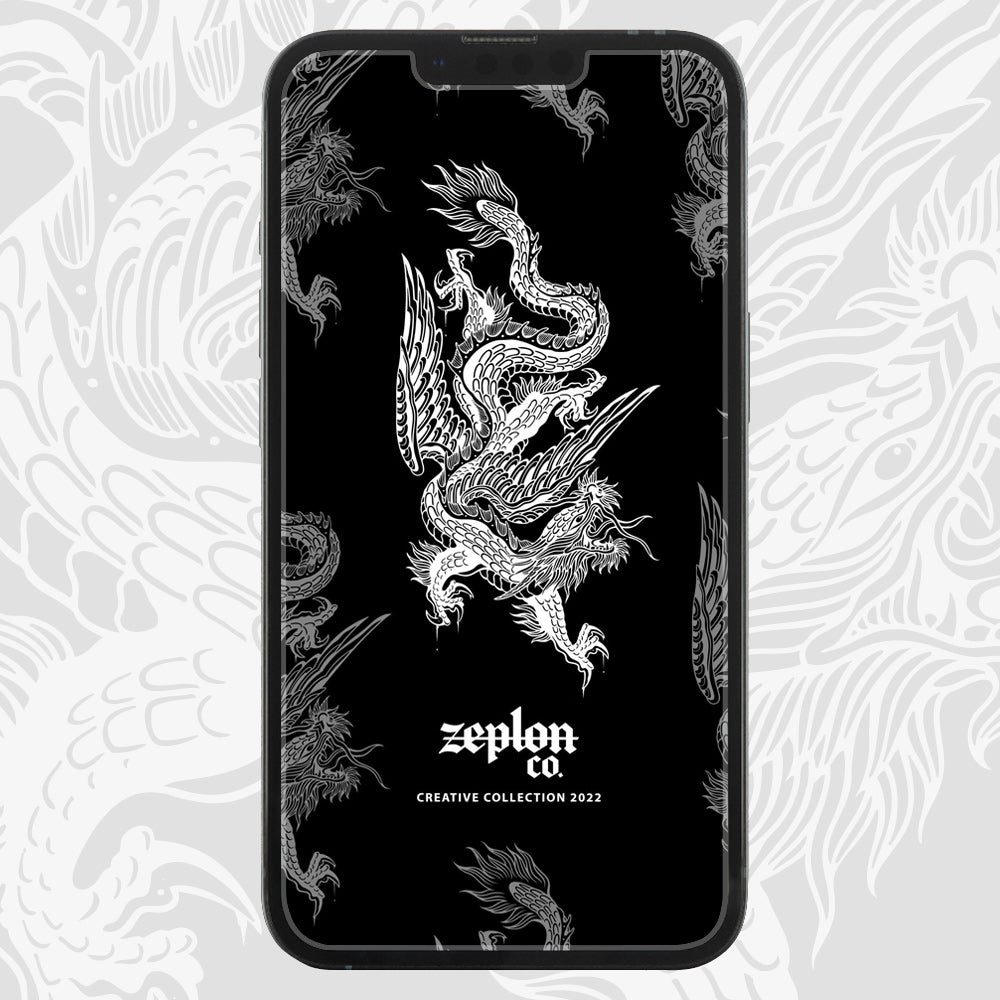Tattoo Inspired FREE Dragon Dreamer Phone Wallpaper Black