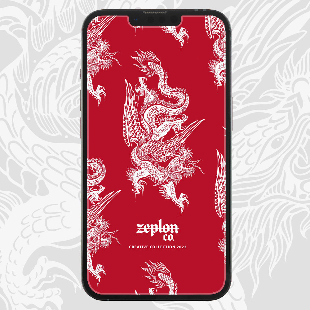 Tattoo Inspired FREE Dragon Dreamer Phone Wallpaper Red